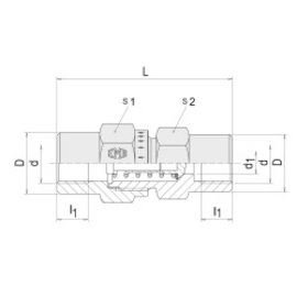 Rückschlagventil beidseitiges Rohr-Innengewinde