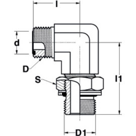 Winkeleinschraubverschraubung 90° einstellbar ORFS-M